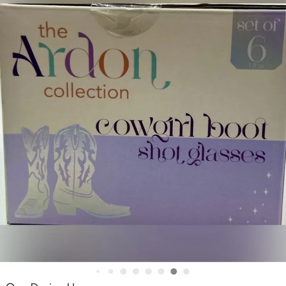 Iridescent Pink Cowboy Boot Shot Glasses - Set of 6 - Picture 7 of 8